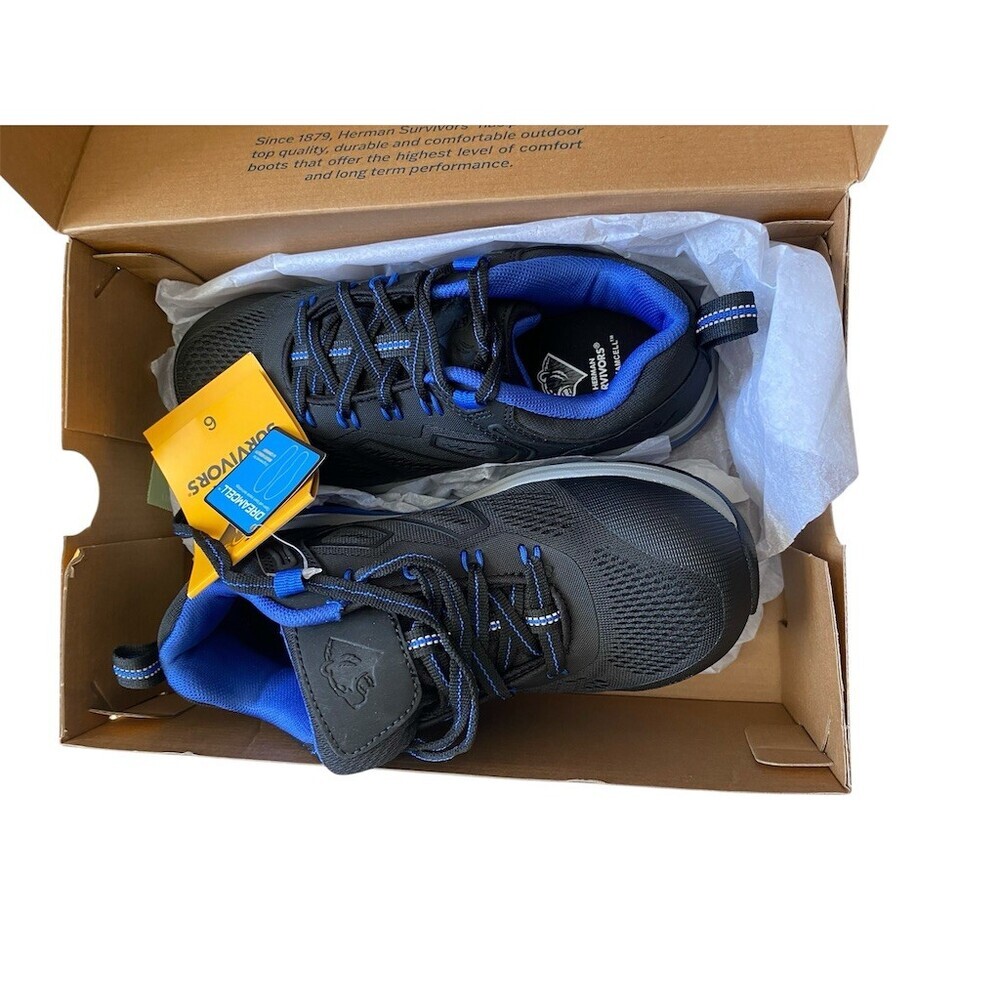 Herman Survivors Cassle men’s  Composite Toe Work Shoes Black/Blue US 6